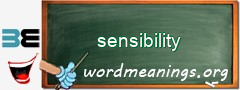 WordMeaning blackboard for sensibility